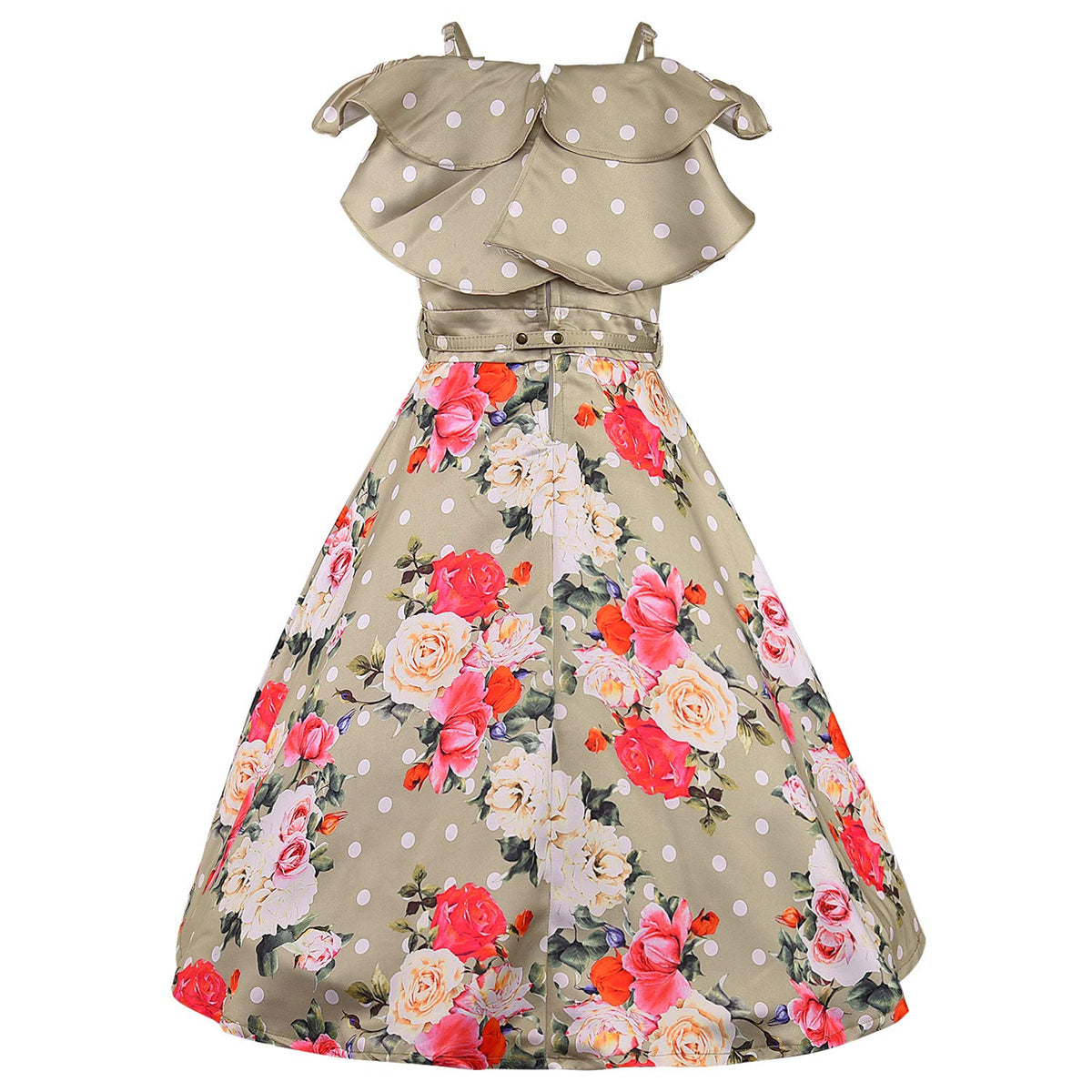 Wish Karo Girls Long Dress Gown-(LF213crm) - Wish Karo - photo 3
