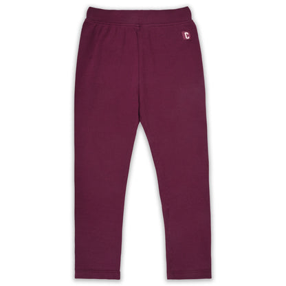 Kids Solid Ribbed Cotton Leggings – Maroon | Soft & Stretchable Everyday Wear lg02cfe