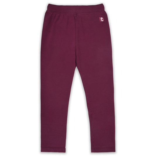 Kids Solid Ribbed Cotton Leggings – Maroon | Soft & Stretchable Everyday Wear lg02cfe