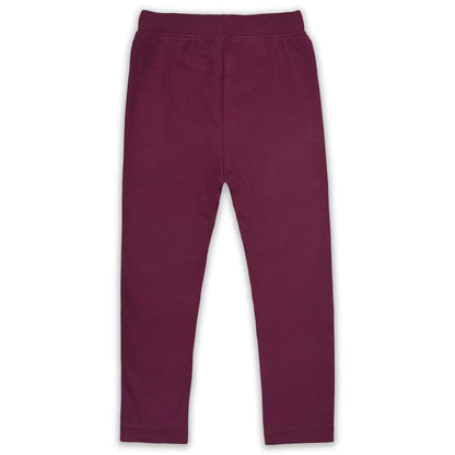 Kids Solid Ribbed Cotton Leggings – Maroon | Soft & Stretchable Everyday Wear lg02cfe