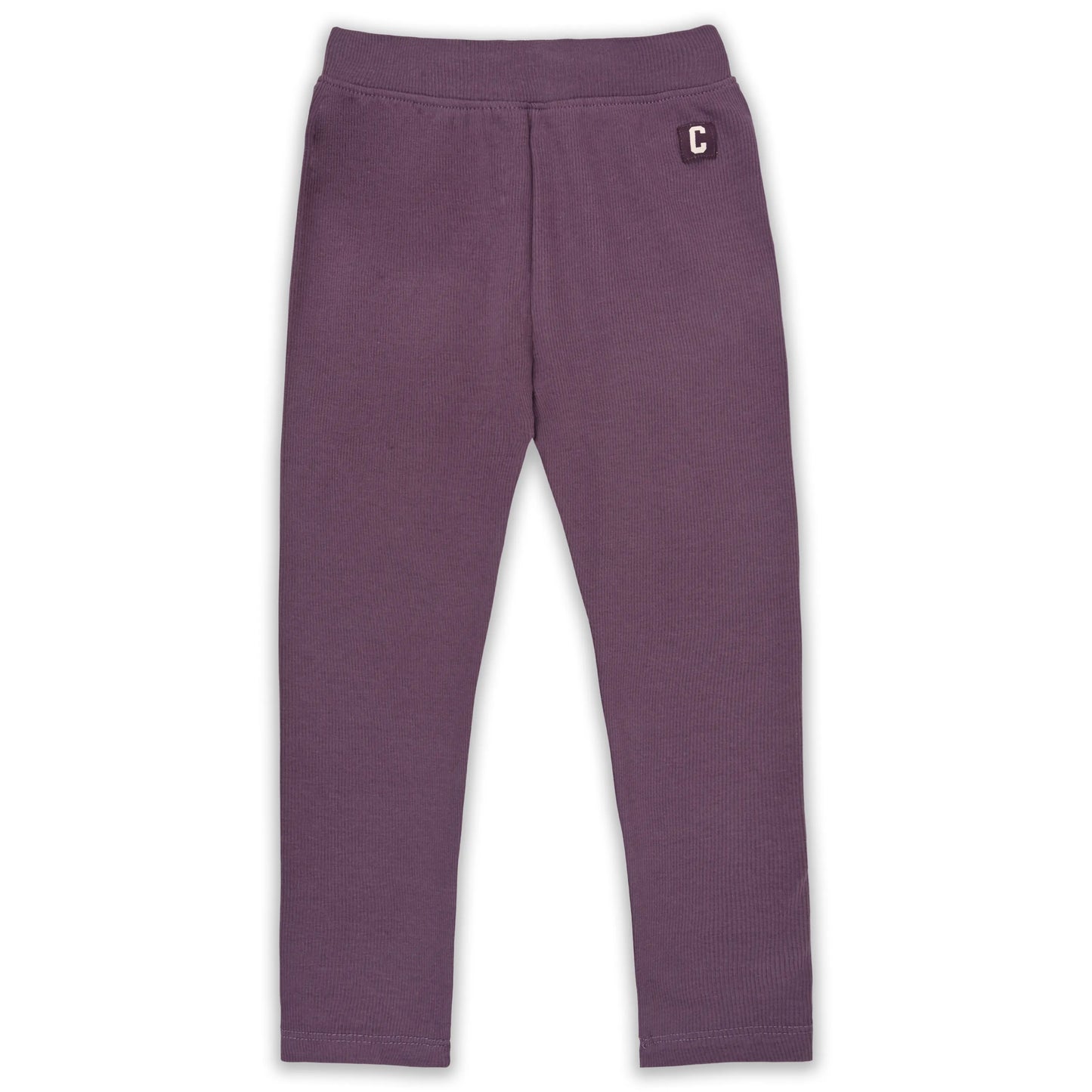 Kids Solid Ribbed Cotton Leggings – Mauve Purple | Soft & Stretchable Everyday Wear