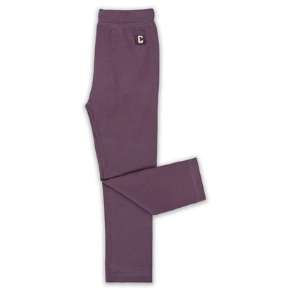 Kids Solid Ribbed Cotton Leggings – Mauve Purple | Soft & Stretchable Everyday Wear