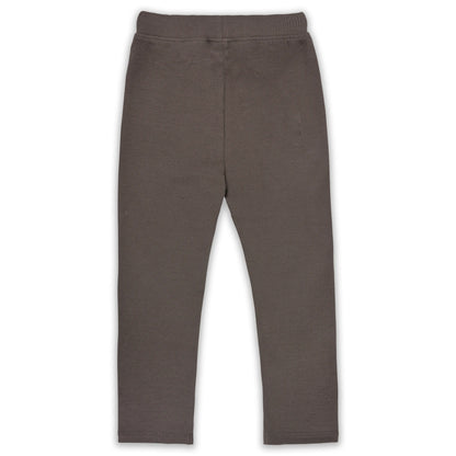 Kids Solid Ribbed Cotton Leggings – Brown | Soft & Stretchable Everyday Wear