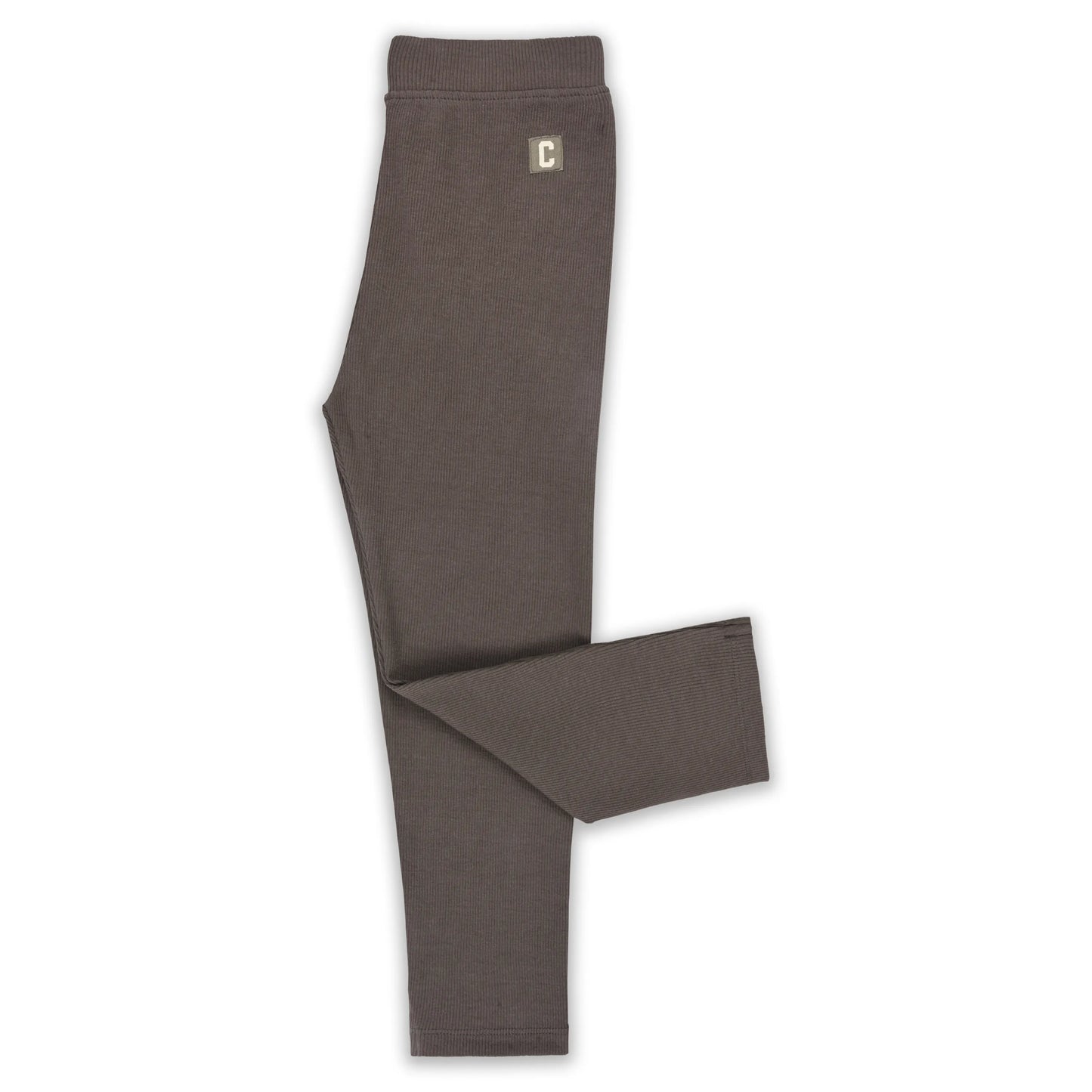 Kids Solid Ribbed Cotton Leggings – Brown | Soft & Stretchable Everyday Wear
