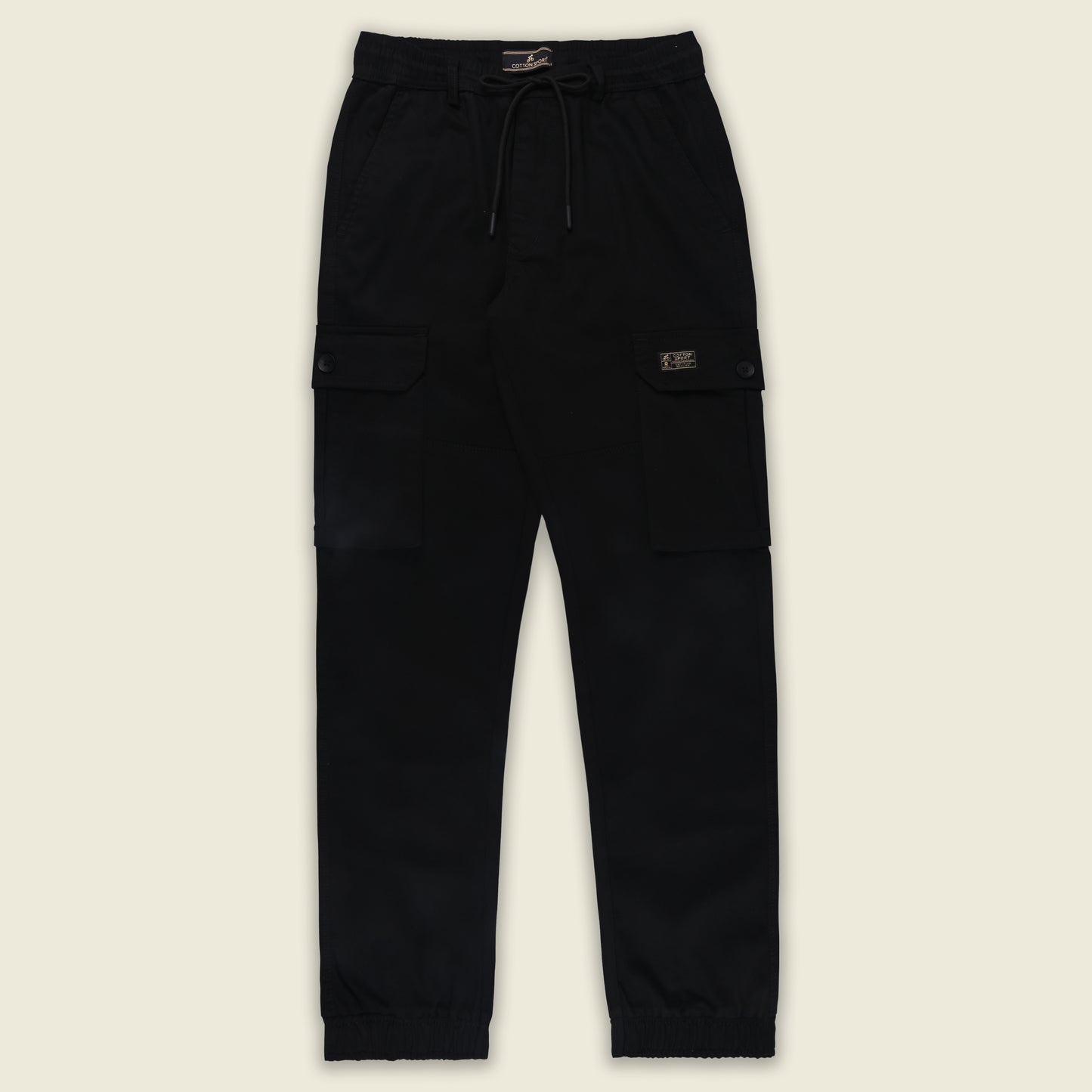 Men’s Cotton Cargo Pants | Comfortable Casual Wear with Multi Utility Pockets | Elastic Waist & Cuffed Jogger Fit