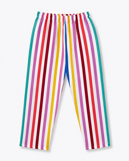 Unisex Cotton Striped Night Suit Set – Multicolor Stripe Print
