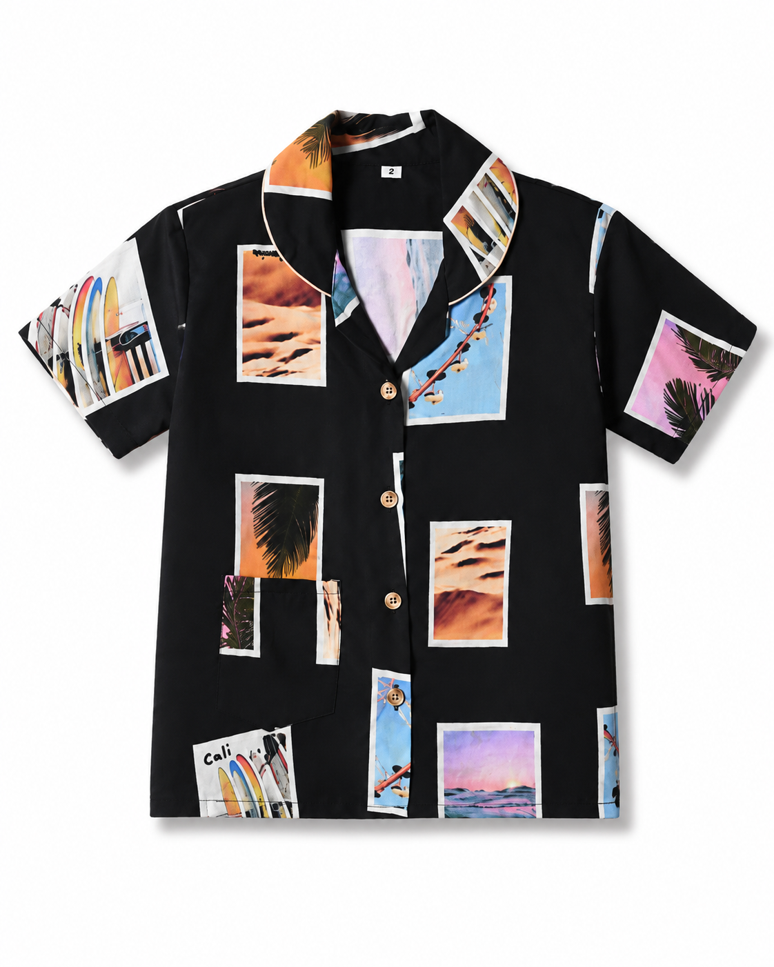 Unisex Cotton Printed Night Suit Set – Black Tropical Print