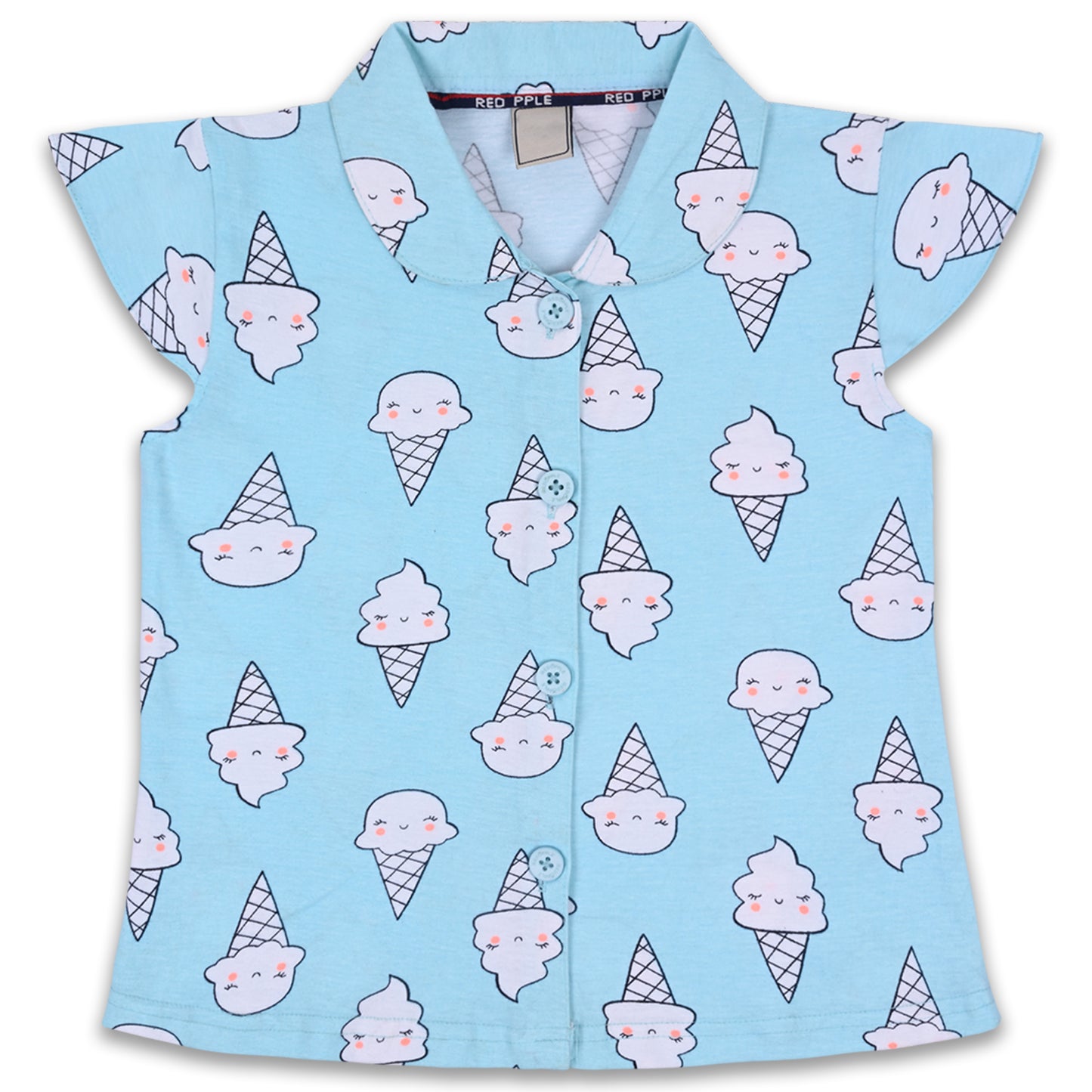 Unisex Printed Top and Bottom Pyjamas Night Dress nd62lblu