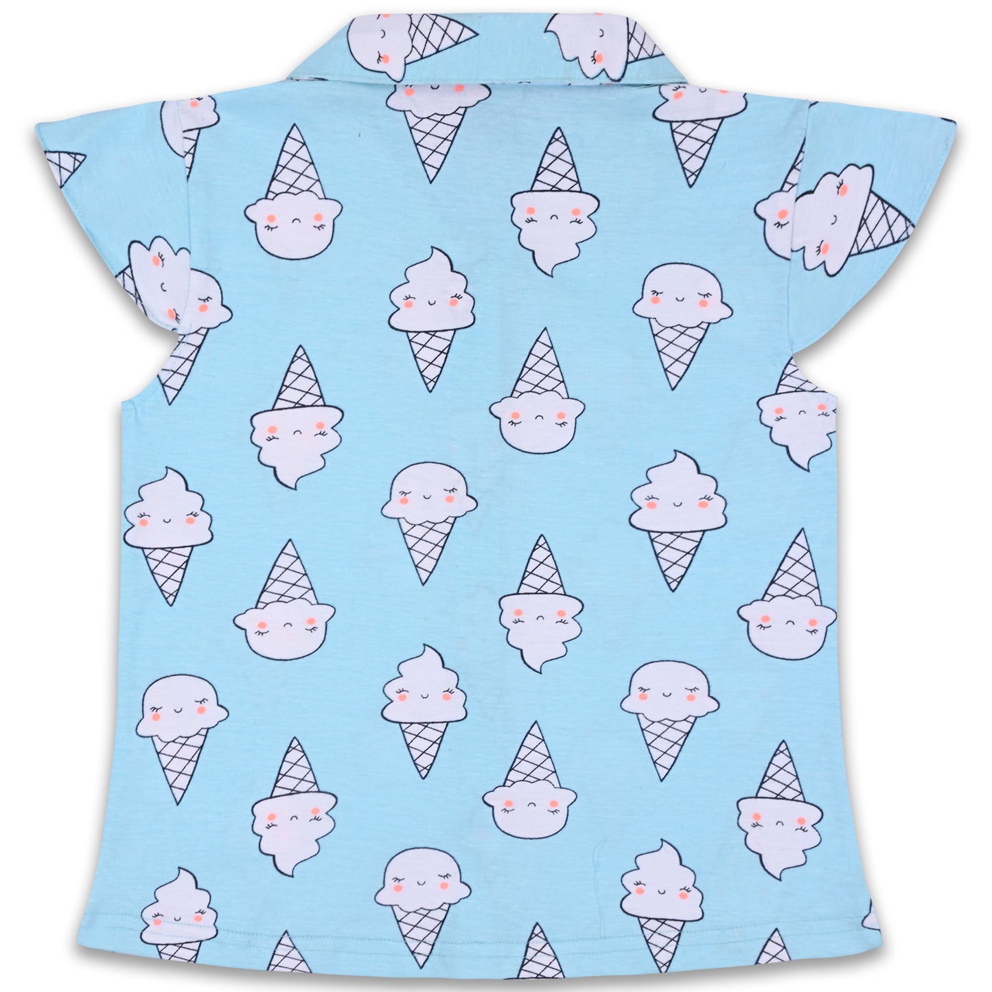 Unisex Printed Top and Bottom Pyjamas Night Dress nd62lblu