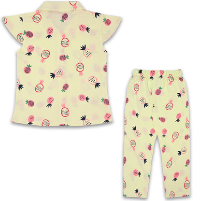 Unisex Printed Top and Bottom Pyjamas Night Dress nd63y