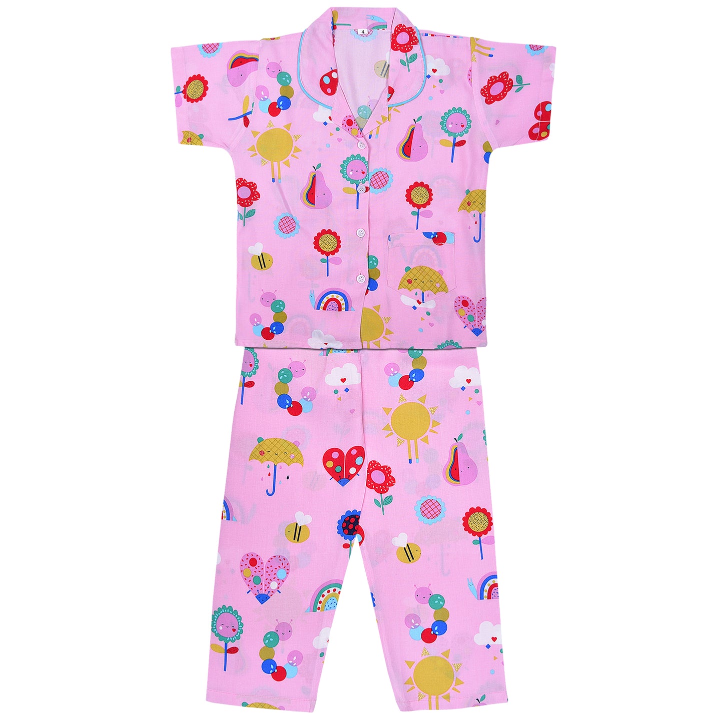 Unisex Printed Top and Bottom Pyjamas Night Dress nd73pbk