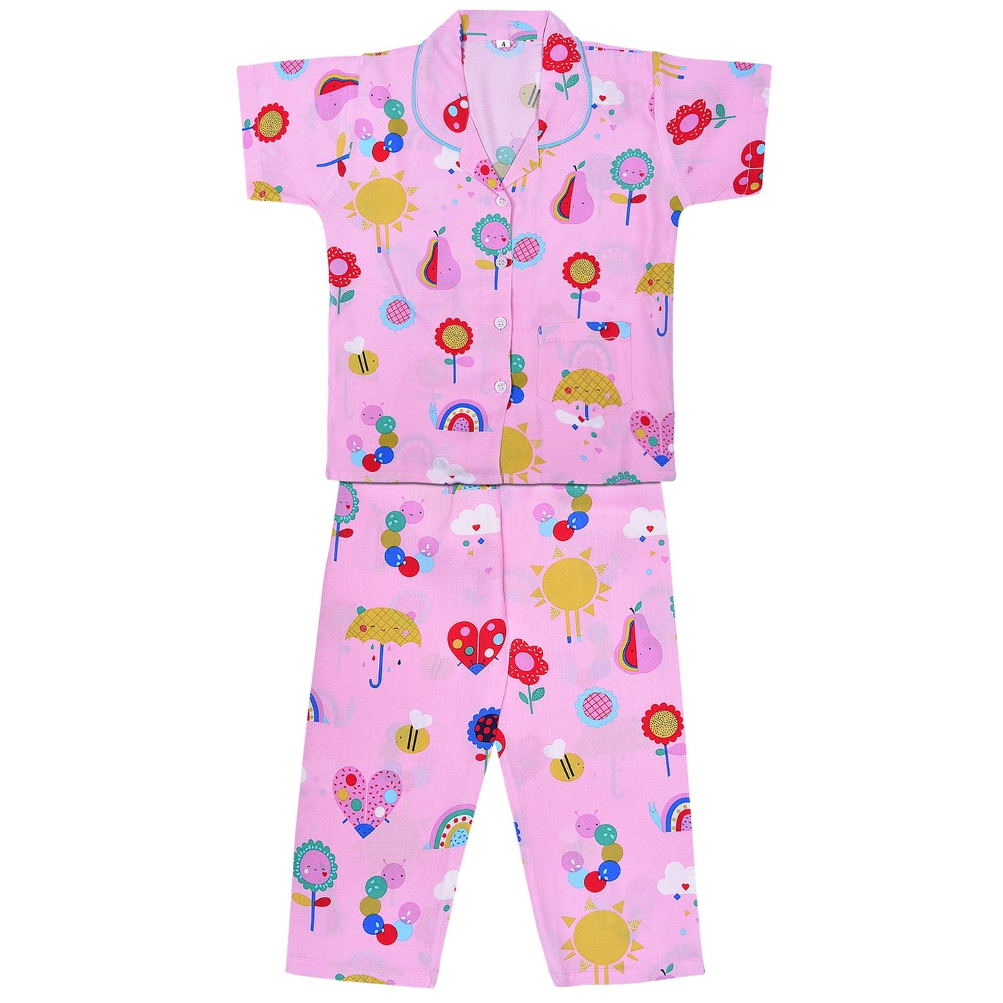Unisex Printed Top and Bottom Pyjamas Night Dress