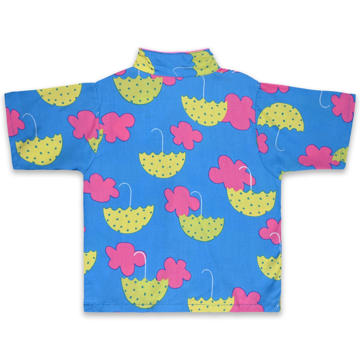 Unisex Cotton Printed Nightdress Shirt & Trouser Set nd82blu