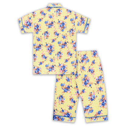 Girls Floral Co-ord Set – Soft Rayon Shirt & Pant Set