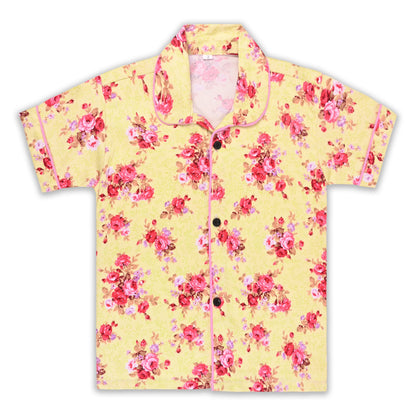Girls Floral Co-ord Set – Soft Rayon Shirt & Pant Set