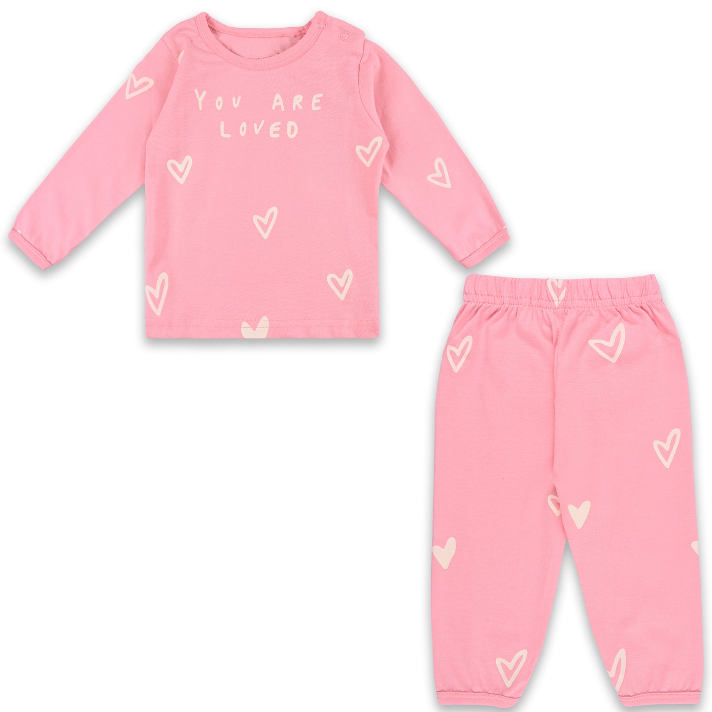 Girls Cotton Heart Print Co-ord Set ndp73pch