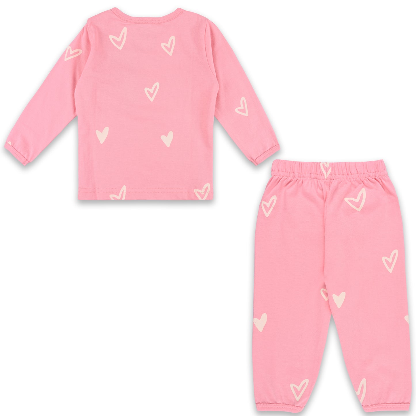 Girls Cotton Heart Print Co-ord Set ndp73pch