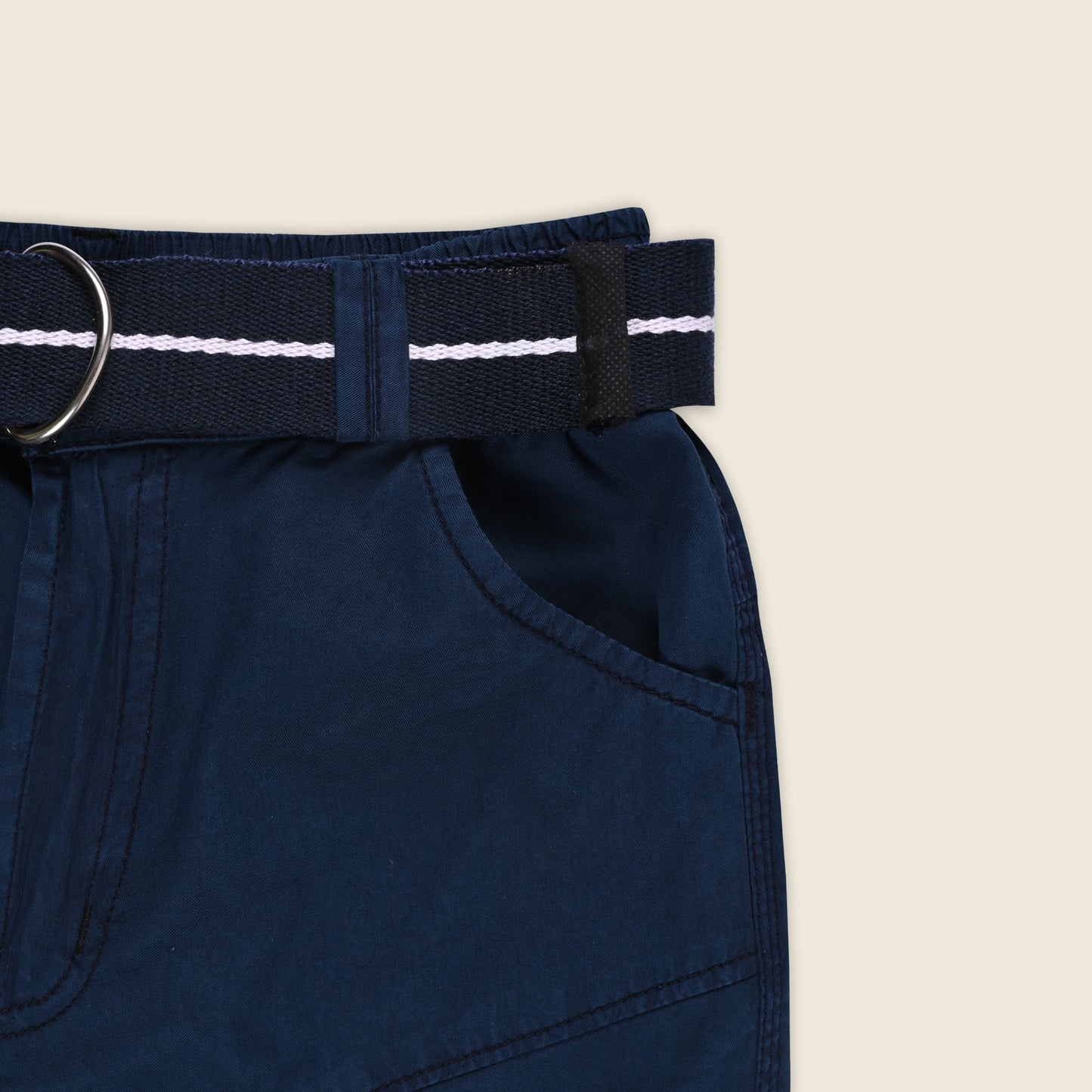 Boys Cargo Shorts With Waist Belt