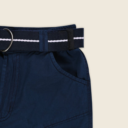 Boys Cargo Shorts With Waist Belt