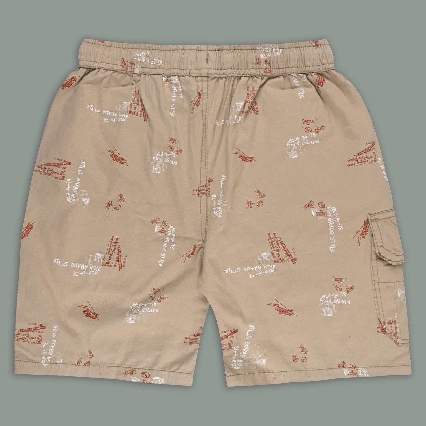 Boys Printed Cotton Cargo Shorts