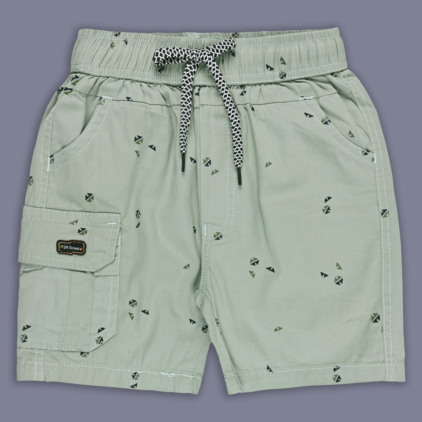 Boys Printed Cotton Cargo Shorts