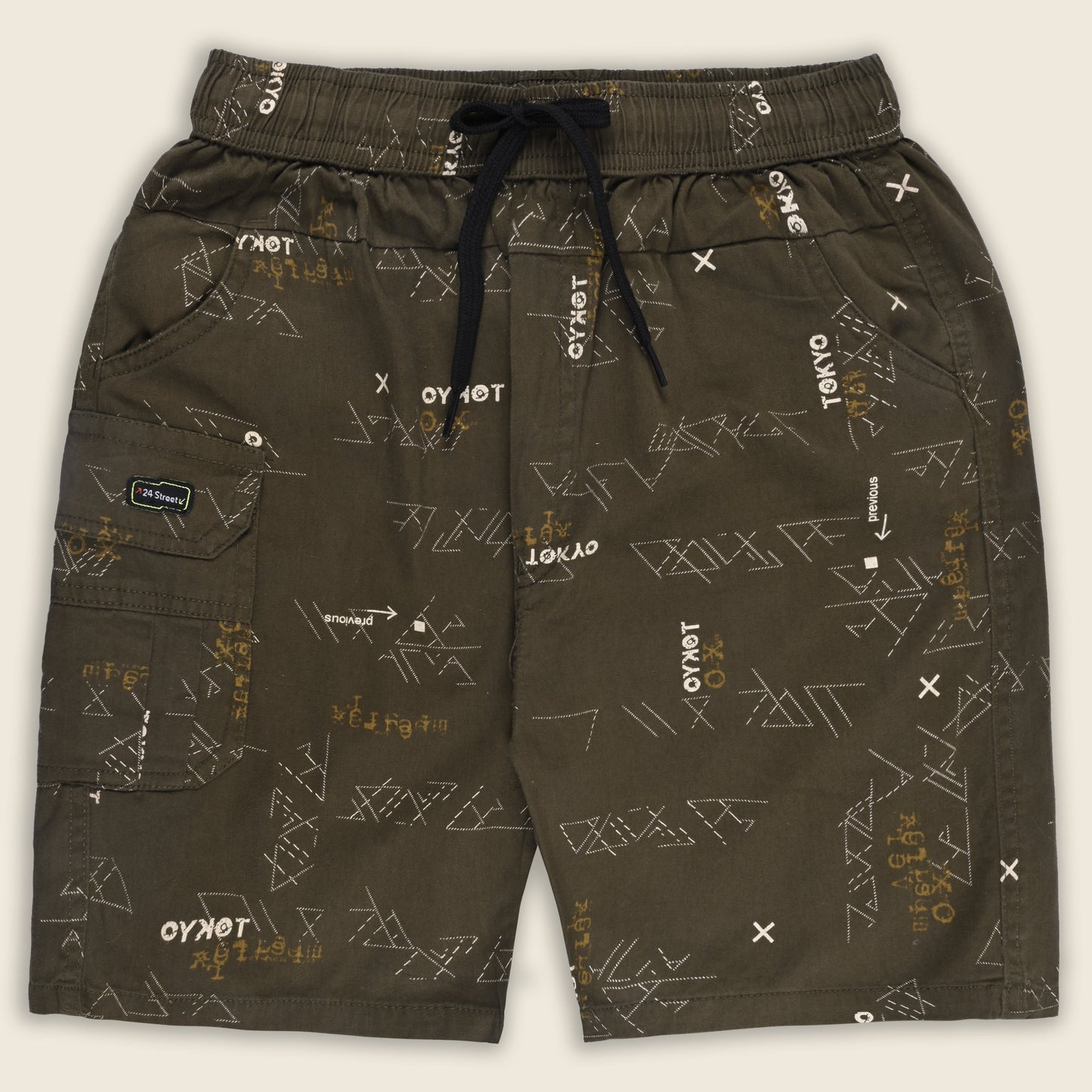 Boys Printed Cotton Cargo Shorts