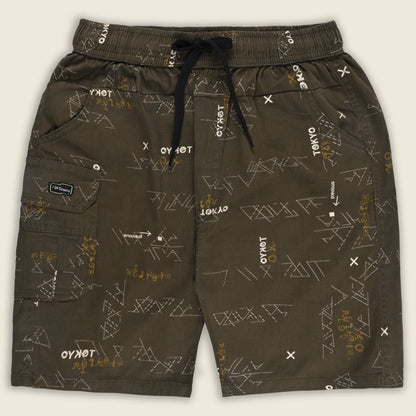 Boys Printed Cotton Cargo Shorts