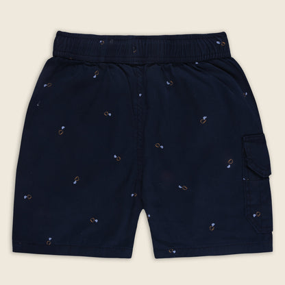 Boys Printed Cotton Cargo Shorts