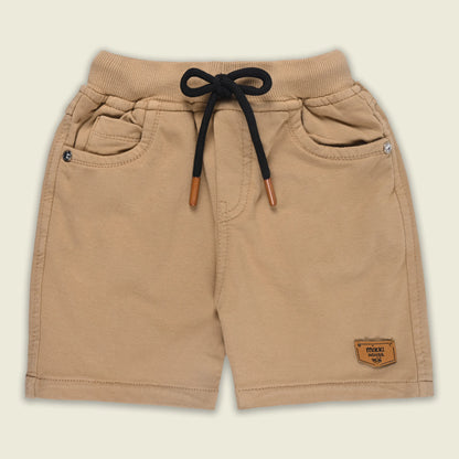 Boys Cotton Denim Solid Casual Shorts with Drawstring Waist shrt014