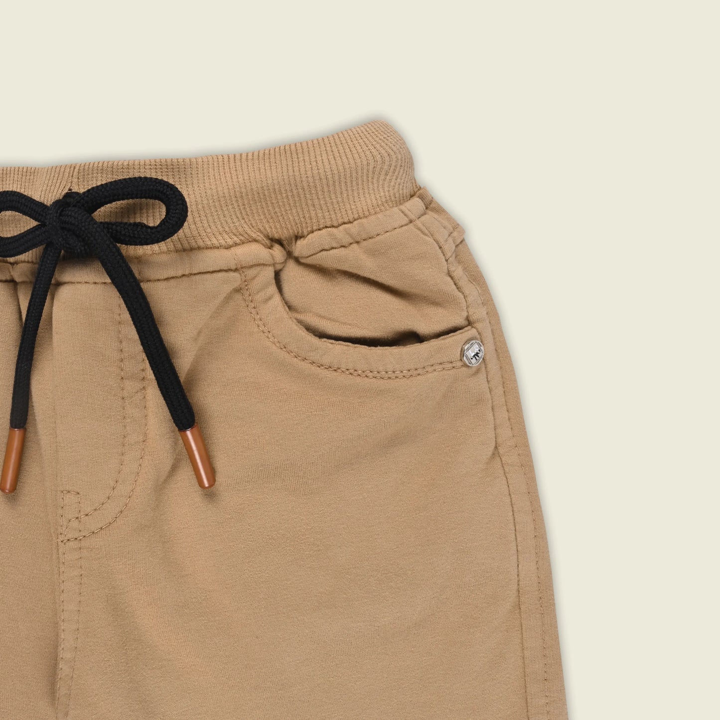 Boys Cotton Denim Solid Casual Shorts with Drawstring Waist shrt014