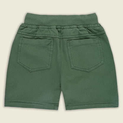 Boys Cotton Denim Solid Casual Shorts with Drawstring Waist shrt014