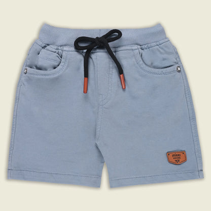 Boys Cotton Denim Solid Casual Shorts with Drawstring Waist shrt014
