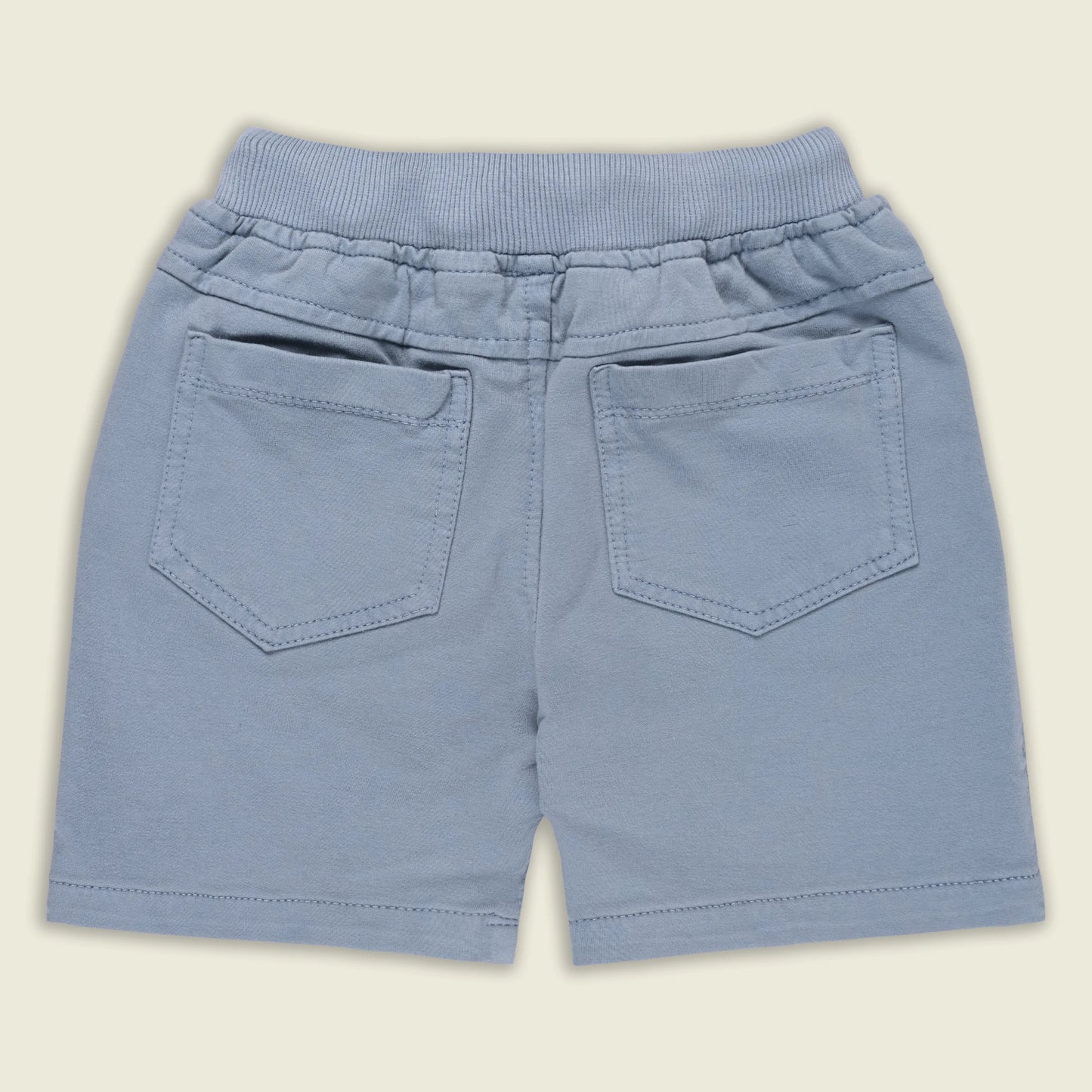 Boys Cotton Denim Solid Casual Shorts with Drawstring Waist shrt014