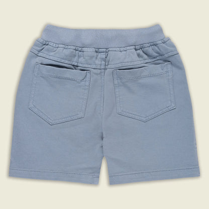 Boys Cotton Denim Solid Casual Shorts with Drawstring Waist shrt014