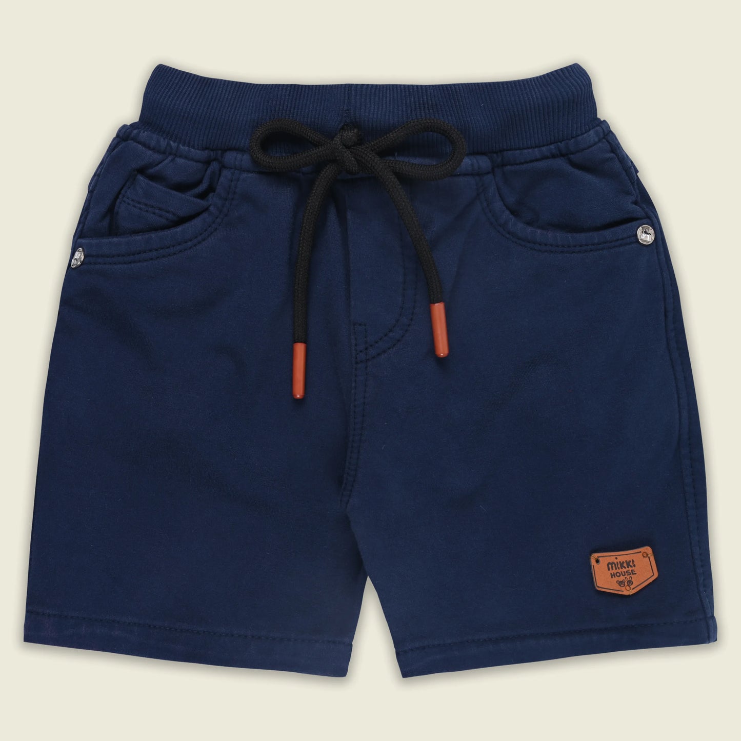 Boys Cotton Denim Solid Casual Shorts with Drawstring Waist shrt014