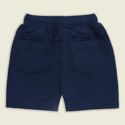 Boys Cotton Denim Solid Casual Shorts with Drawstring Waist shrt014