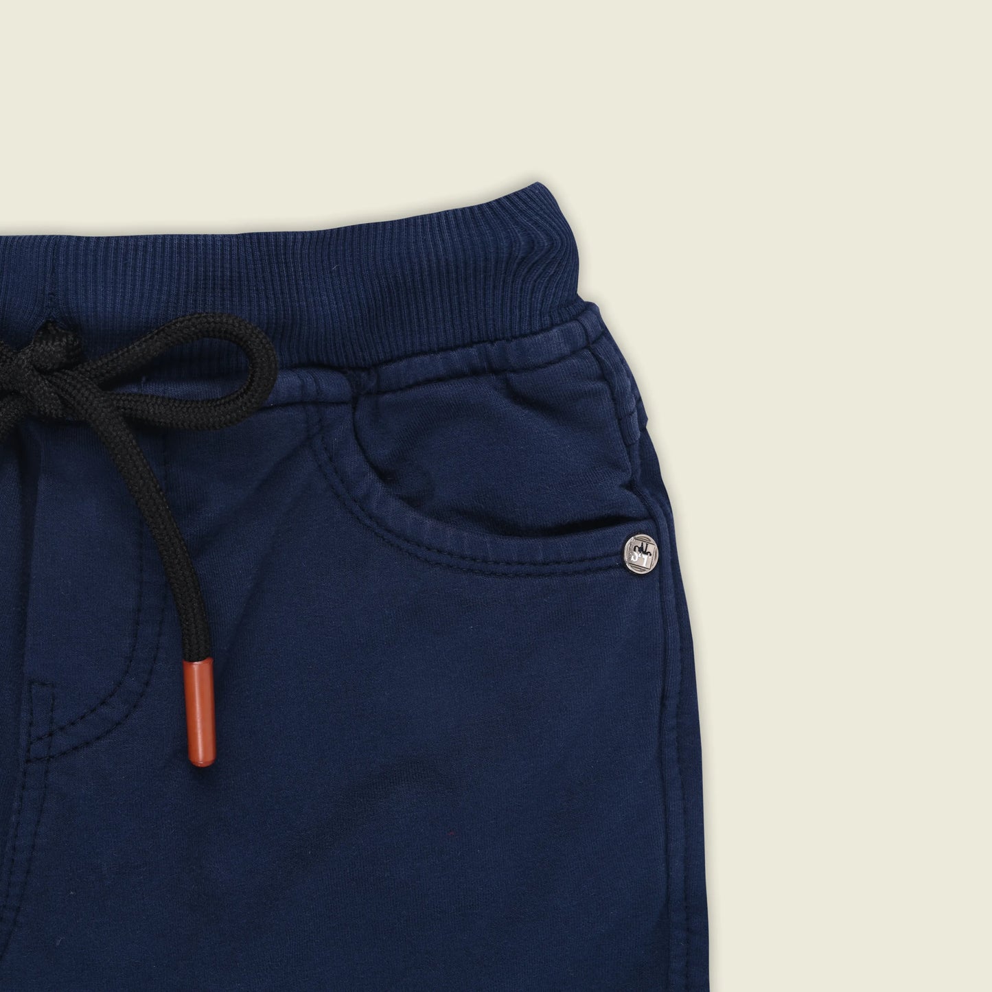 Boys Cotton Denim Solid Casual Shorts with Drawstring Waist shrt014