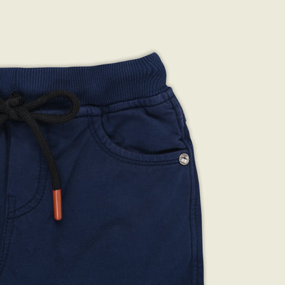 Boys Cotton Denim Solid Casual Shorts with Drawstring Waist shrt014