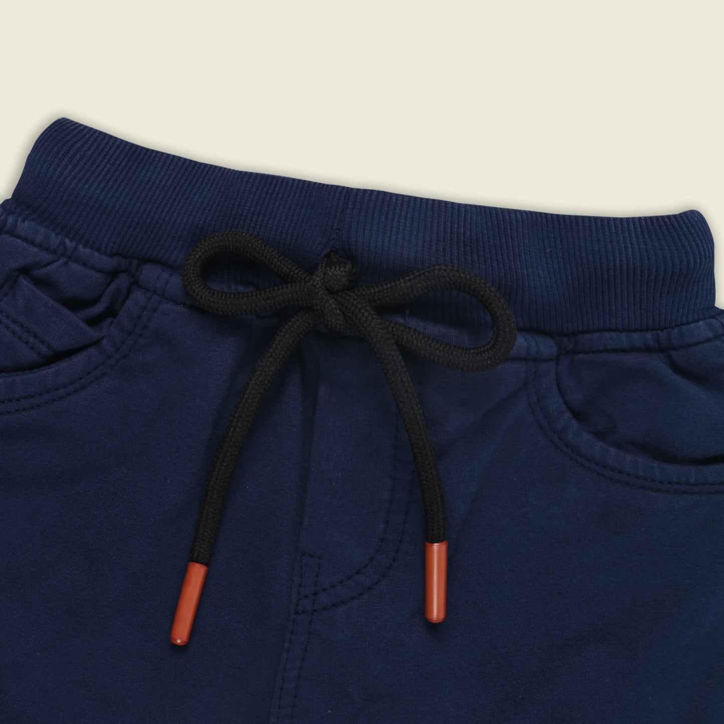 Boys Cotton Denim Solid Casual Shorts with Drawstring Waist shrt014