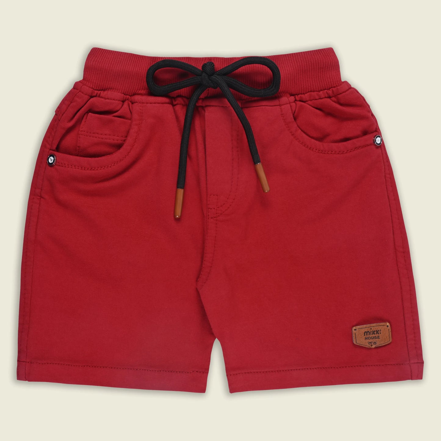 Boys Cotton Denim Solid Casual Shorts with Drawstring Waist shrt014