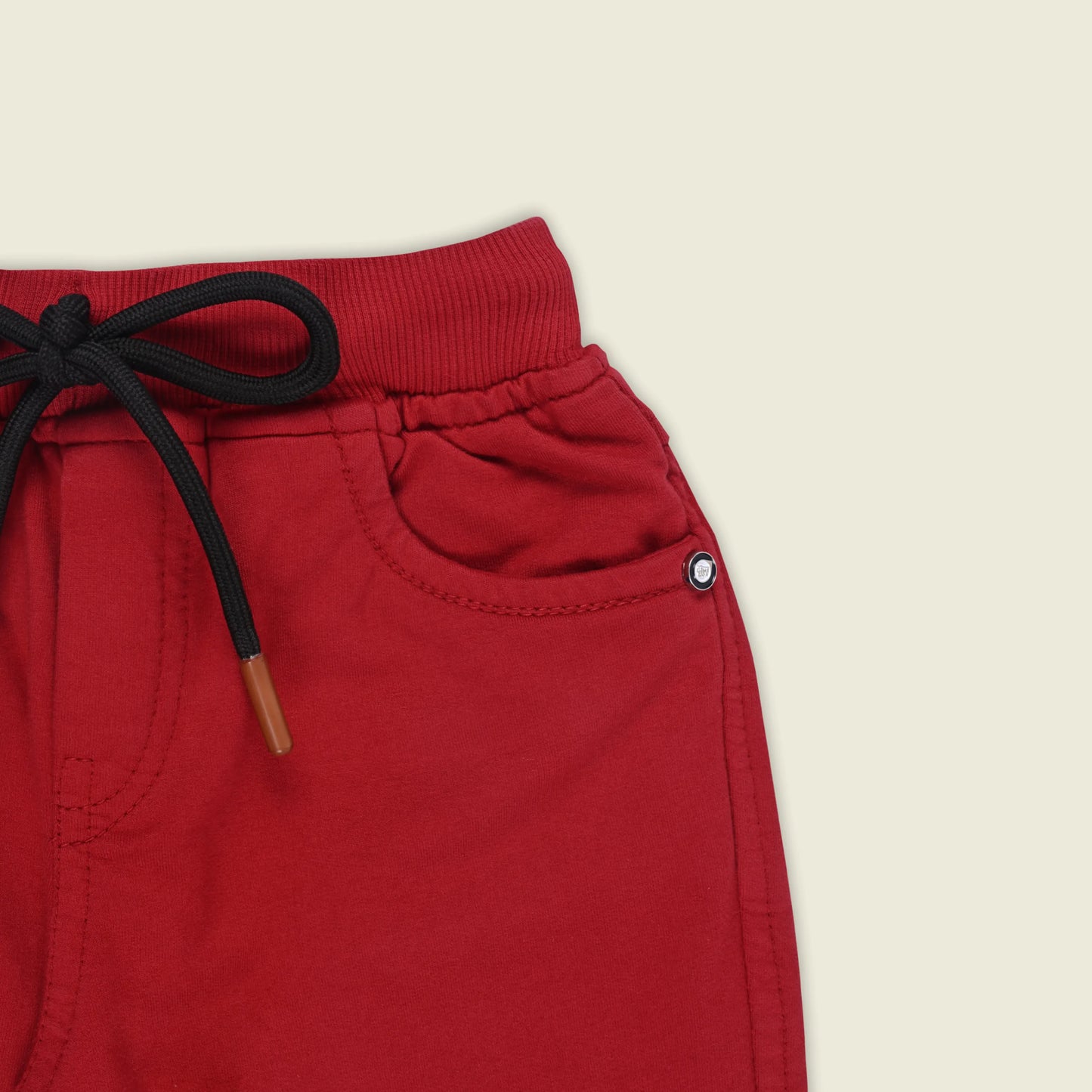 Boys Cotton Denim Solid Casual Shorts with Drawstring Waist shrt014
