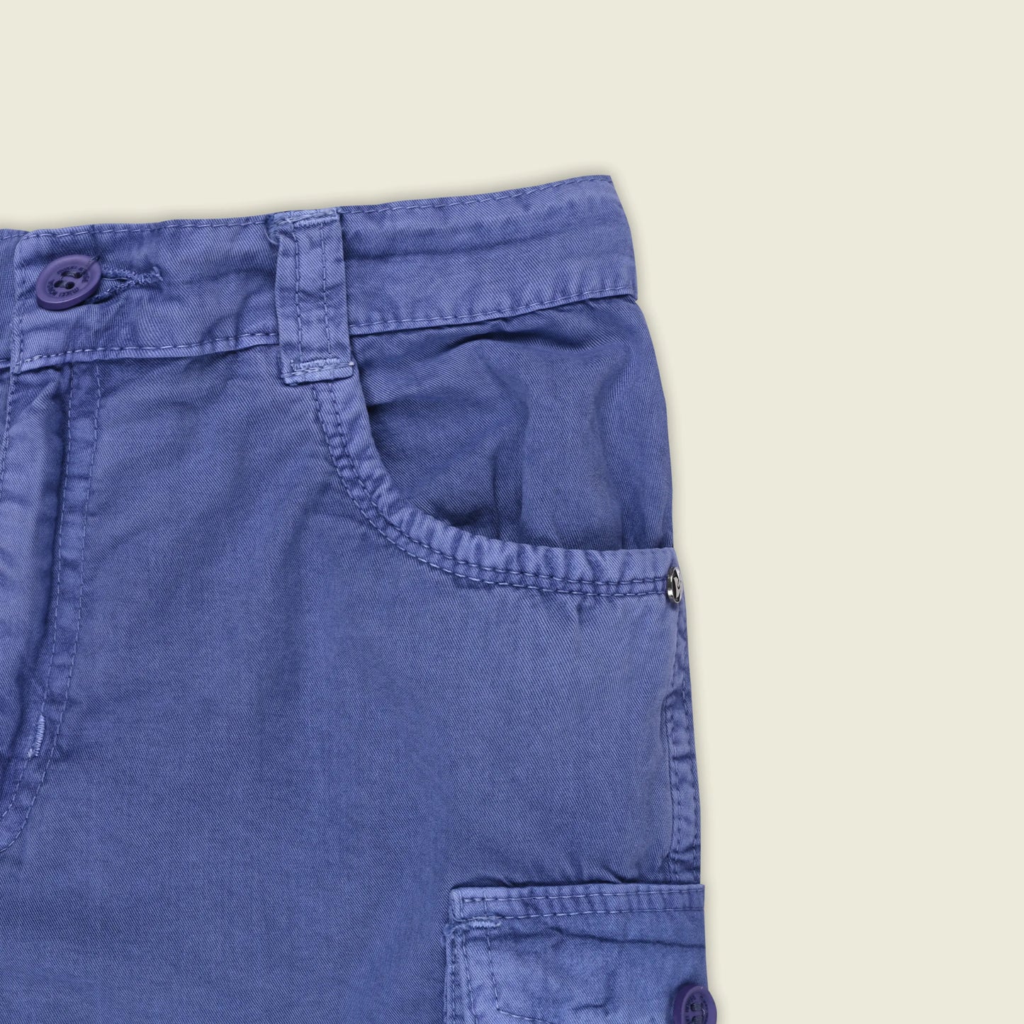 Boys Cotton Denim Cargo Shorts with Button Closure & Utility Pockets shrt015