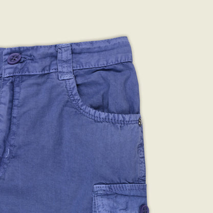 Boys Cotton Denim Cargo Shorts with Button Closure & Utility Pockets shrt015