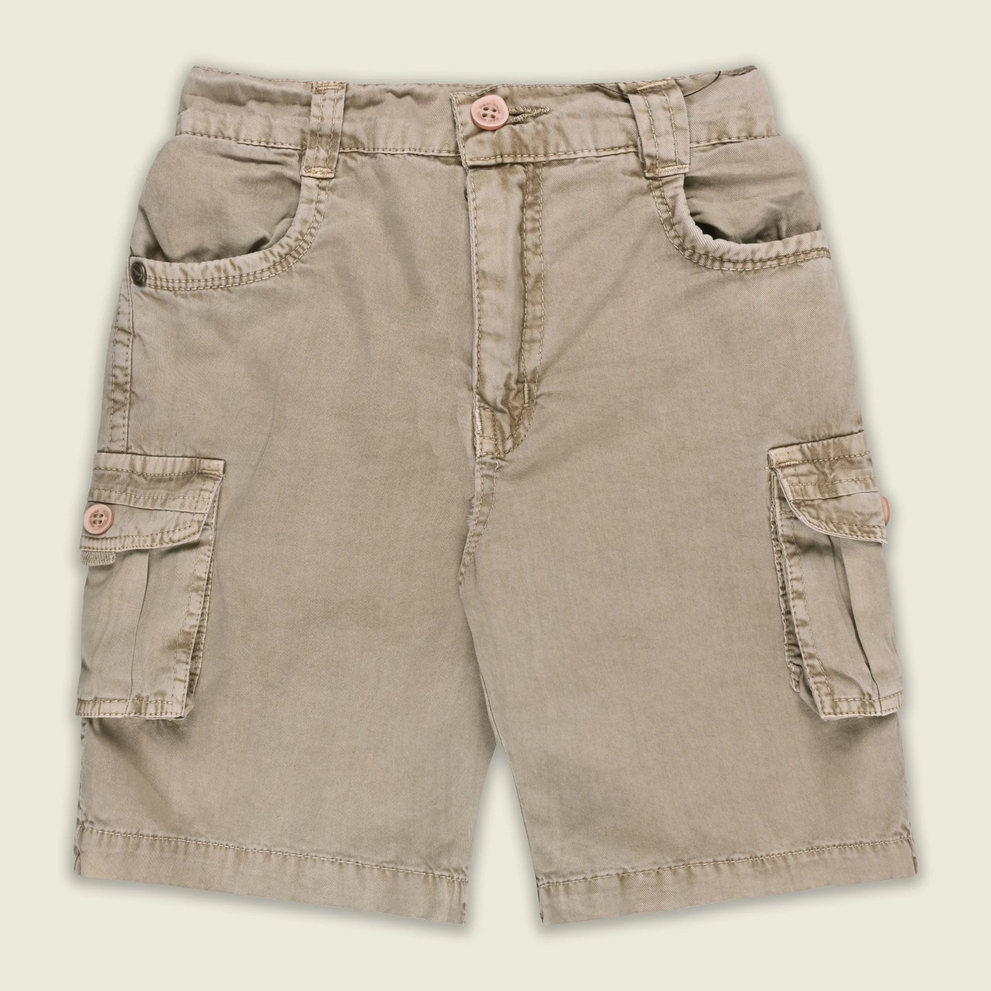 Boys Cotton Denim Cargo Shorts with Button Closure & Utility Pockets shrt015