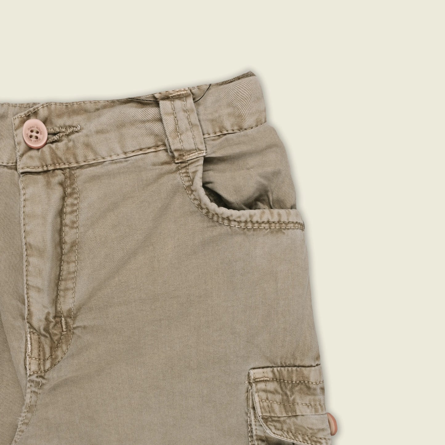 Boys Cotton Denim Cargo Shorts with Button Closure & Utility Pockets shrt015