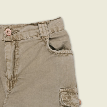 Boys Cotton Denim Cargo Shorts with Button Closure & Utility Pockets shrt015