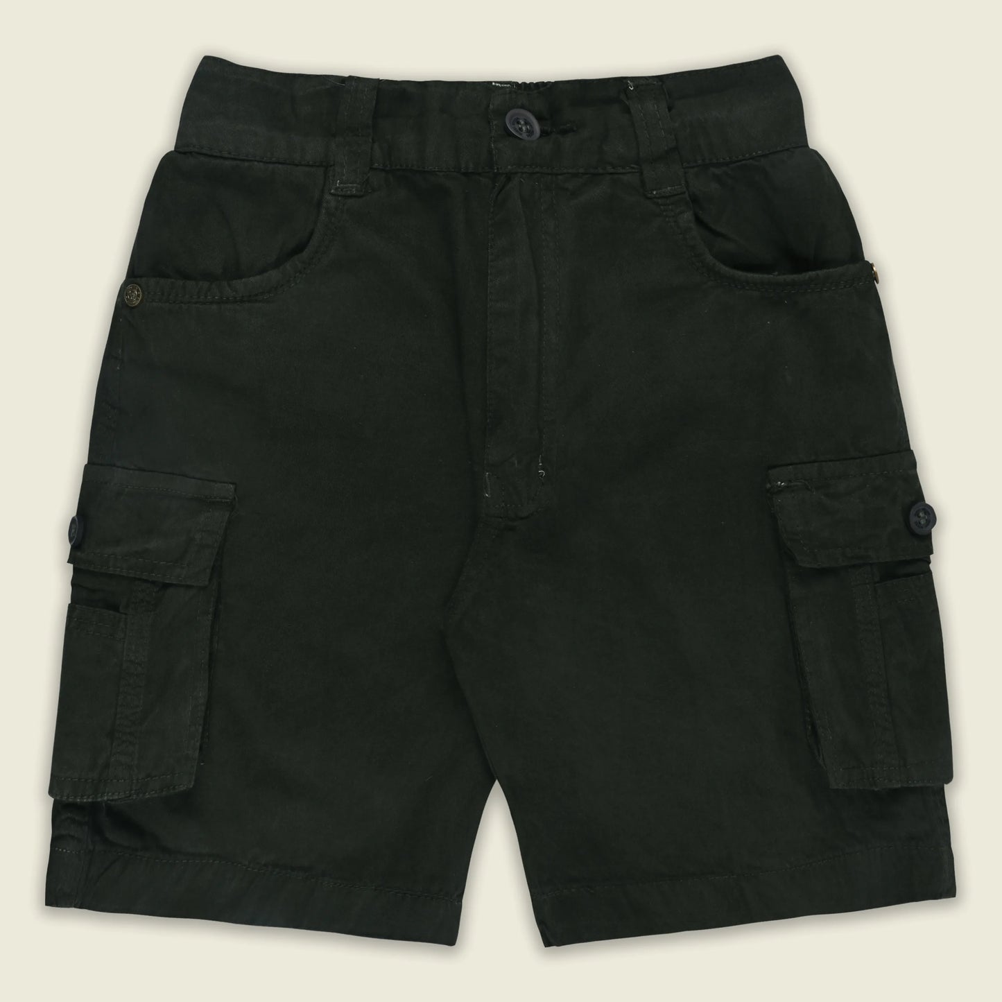 Boys Cotton Denim Cargo Shorts with Button Closure & Utility Pockets shrt015