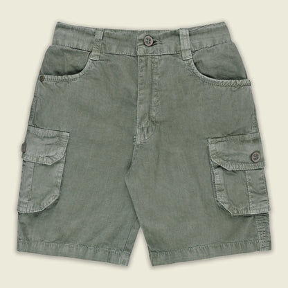 Boys Cotton Denim Cargo Shorts with Button Closure & Utility Pockets shrt015