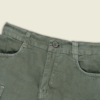 Boys Cotton Denim Cargo Shorts with Button Closure & Utility Pockets shrt015