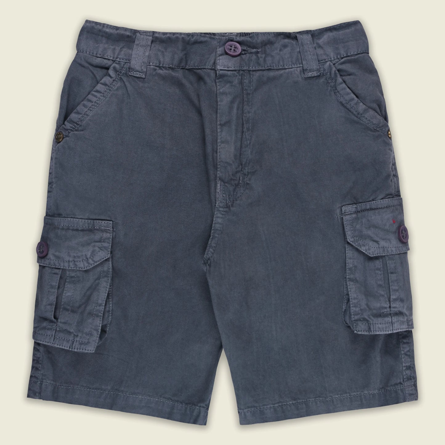 Boys Cotton Denim Cargo Shorts with Button Closure & Utility Pockets shrt015